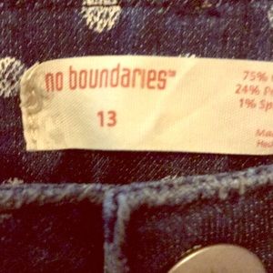 Polka dot blue jean shorts